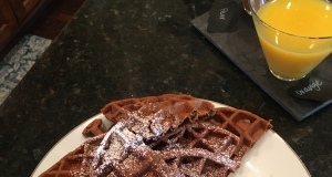 Gingerbread Waffles with Hot Chocolate Sauce