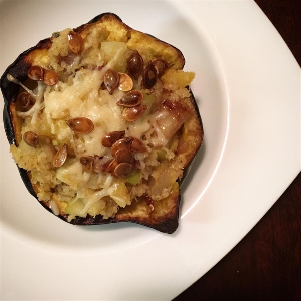 Gingery Quinoa-Stuffed Acorn Squash