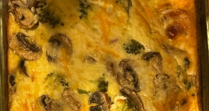 Simple Crustless Spinach and Mushroom Quiche