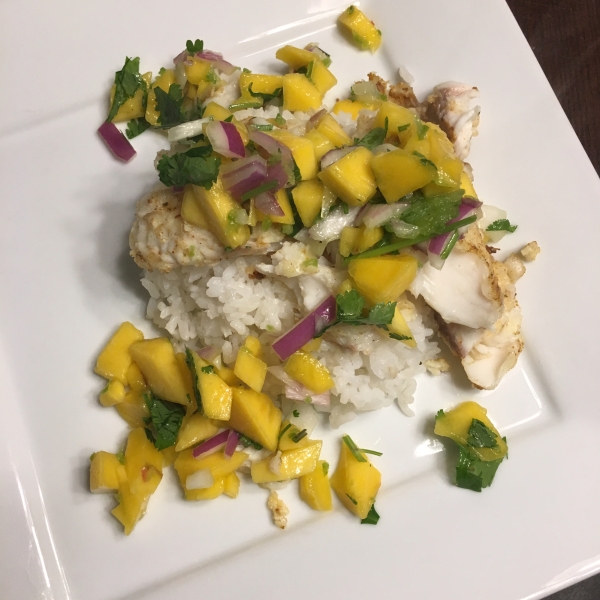 Curried Tilapia with Mango Salsa