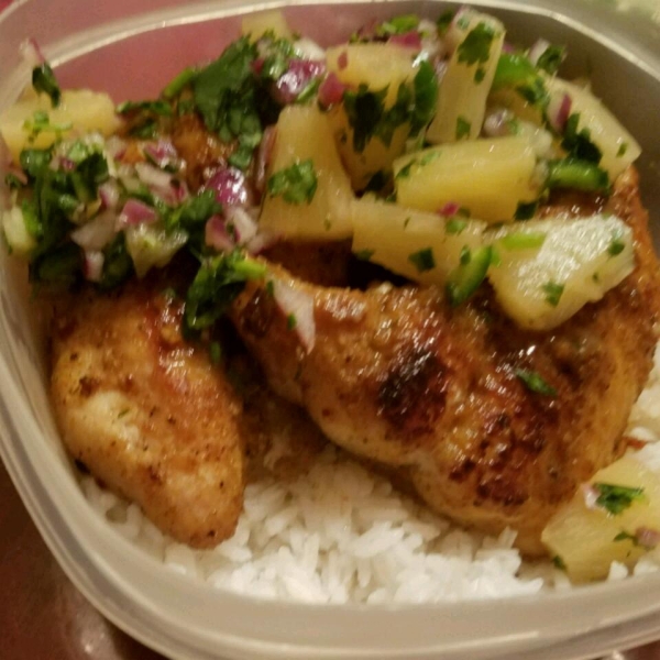 Curried Tilapia with Mango Salsa