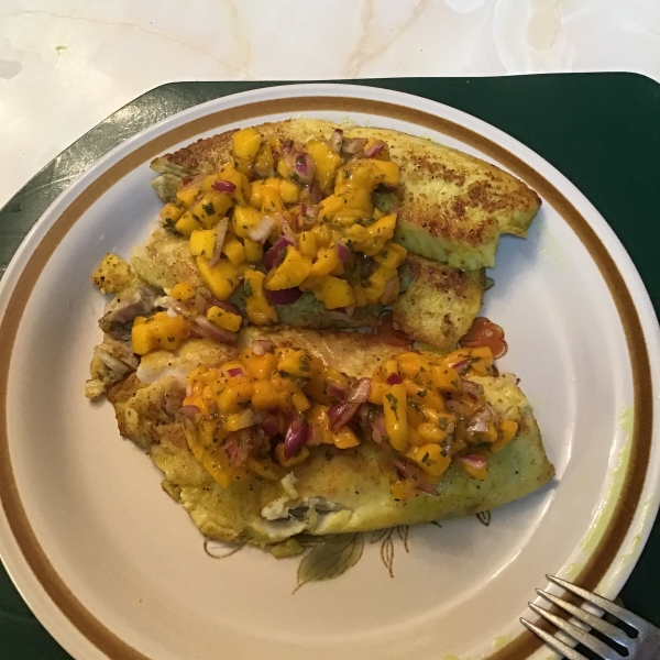 Curried Tilapia with Mango Salsa