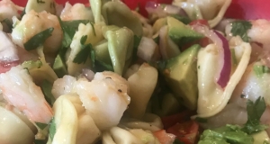 Lime-Shrimp Avocado Pasta Salad