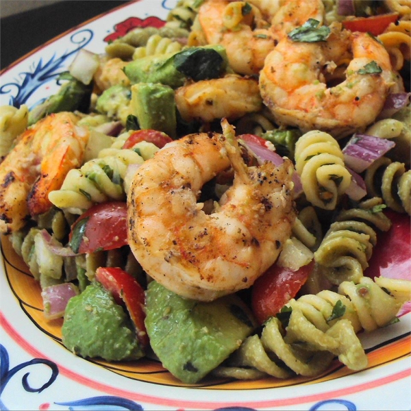 Lime-Shrimp Avocado Pasta Salad