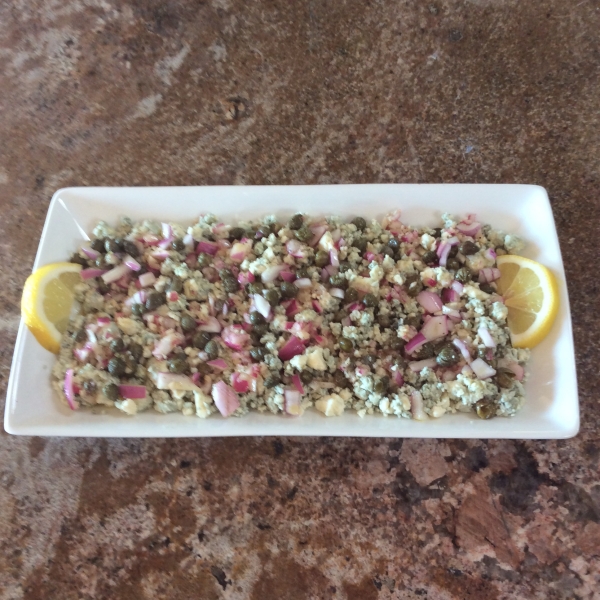 Blue Cheese with Capers and Red Onion
