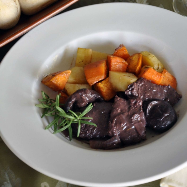 Braised Venison with Rosemary and Shiitake
