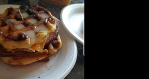 Cinnamon Roll Waffle Breakfast Sandwich