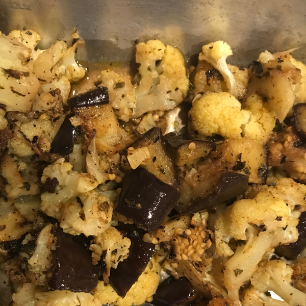 Cauliflower Eggplant Curry-Cumin Roast