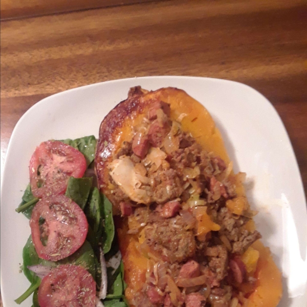 Turkey Sausage-Stuffed Delicata Squash