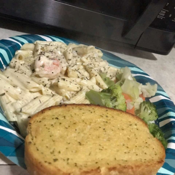 Mushroom Shrimp Alfredo Pasta