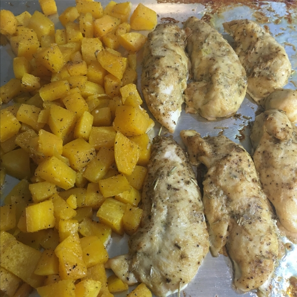 Sheet Pan Mustard Chicken with Roasted Butternut Squash