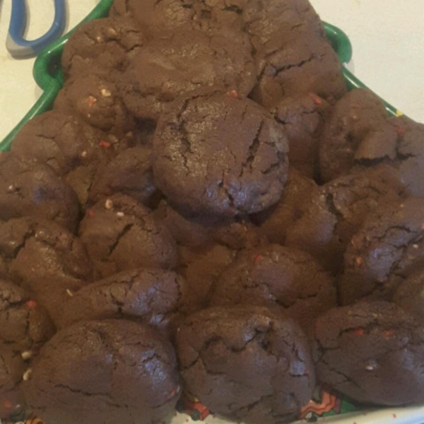 Double Chocolate Chip Cookies with Peppermint