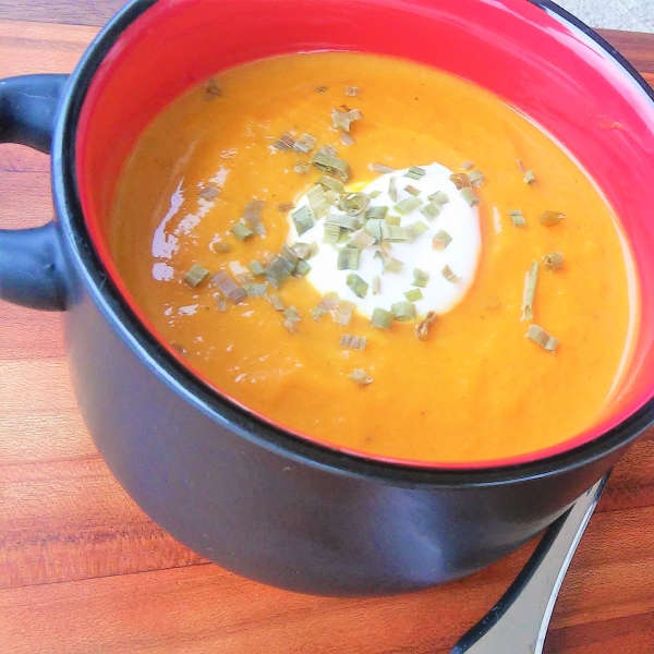 Curried Pumpkin Soup with Chives