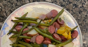 Grilled Sausage with Potatoes and Green Beans