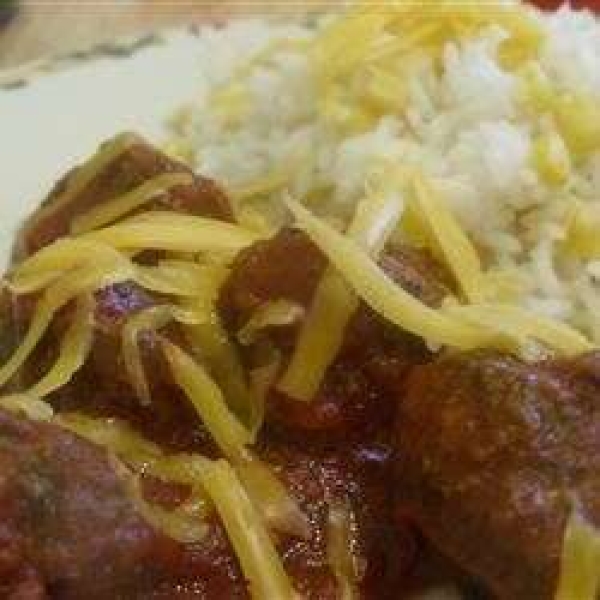 Meatballs Mexicana and Rice