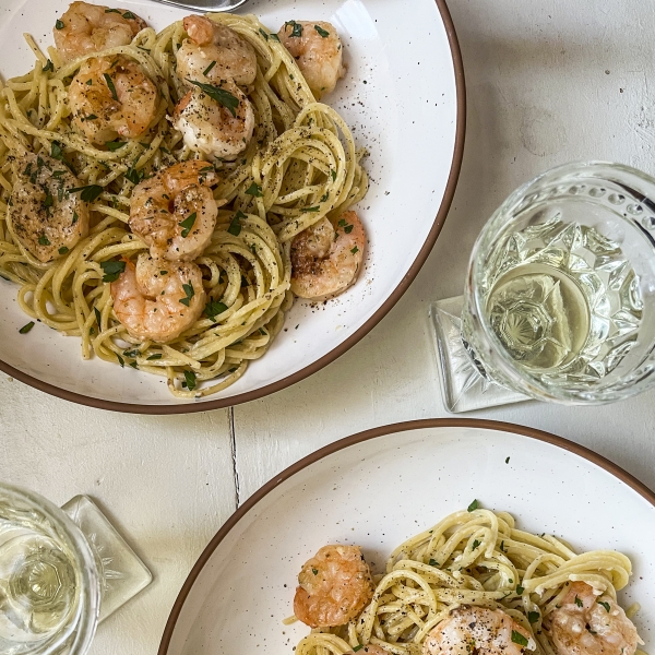 Creamy Shrimp Scampi with Half-and-Half