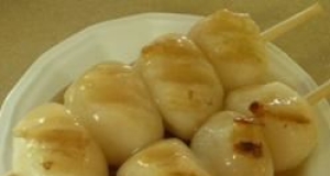 Kushi Dango (Japanese Skewered Rice Dumplings) with Mitarashi Sauce