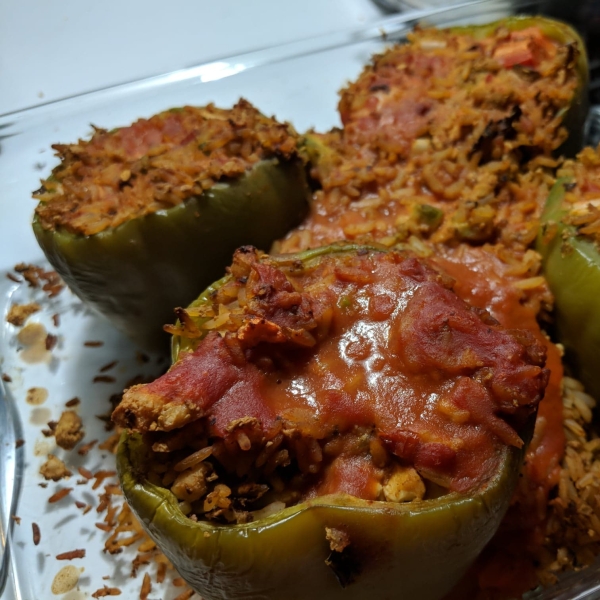 Vegan Tofu-Stuffed Peppers