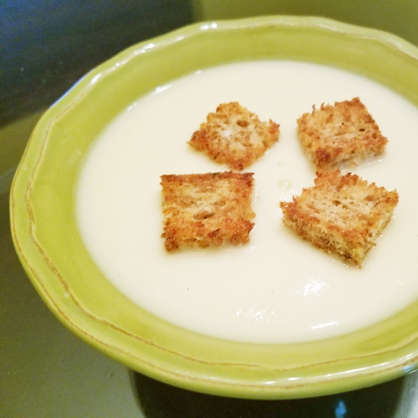 Cauliflower Soup with Blue Cheese Fritters