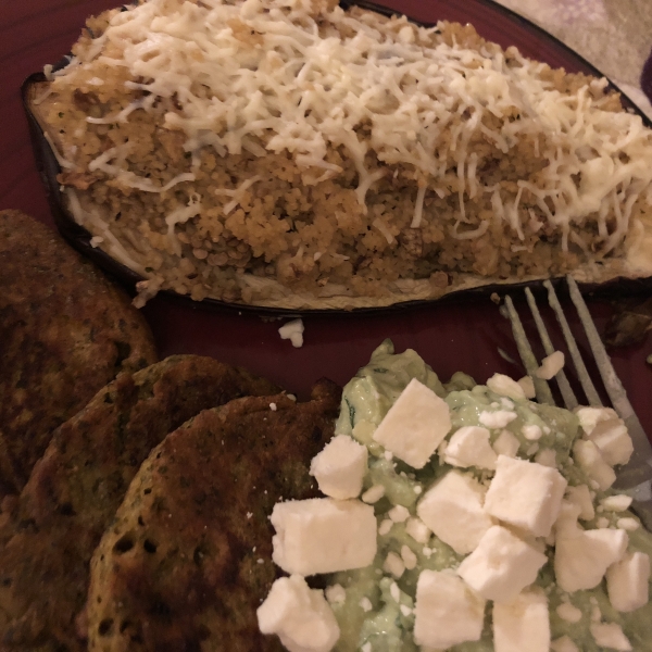 Stuffed Eggplant with Israeli Couscous