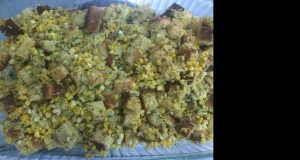 Corn and Challah Stuffing with Fried Sage