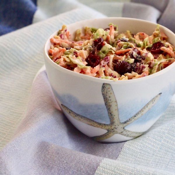 Brussels Sprout Slaw with Cranberries