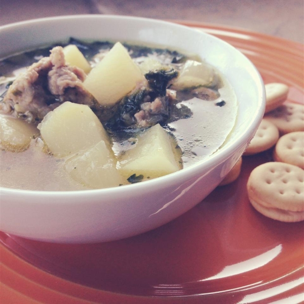 Allstar Potato, Spinach, and Sausage Soup