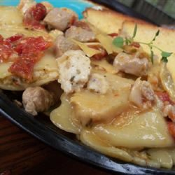 Pasta with Tuna, Sun-Dried Tomatoes, Artichoke Hearts, Lemon, and White Wine