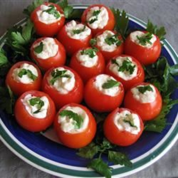 Creamy Shrimp Stuffed Cherry Tomatoes