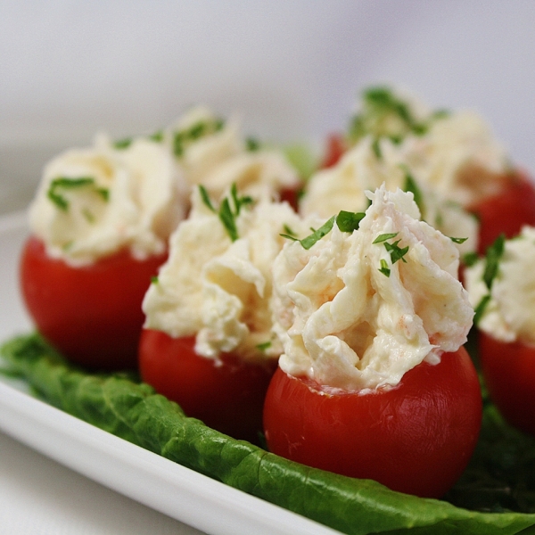 Creamy Shrimp Stuffed Cherry Tomatoes