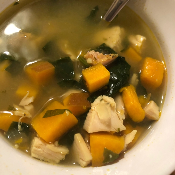 Chicken, Sweet Potato and Spinach Soup