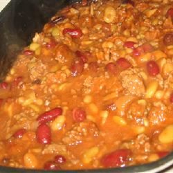 Calico Beans with Beef and Bacon