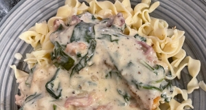 Chicken with Prosciutto Spinach Cream Sauce