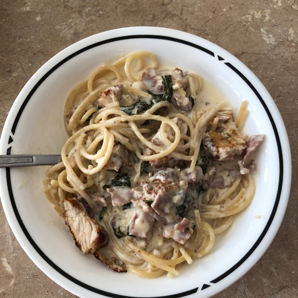 Chicken with Prosciutto Spinach Cream Sauce