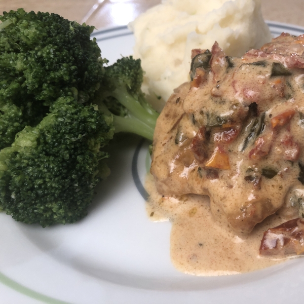 Chicken with Prosciutto Spinach Cream Sauce