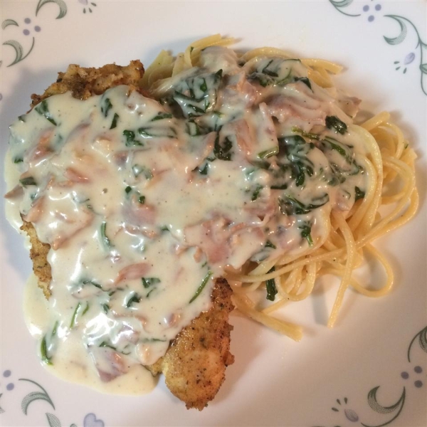 Chicken with Prosciutto Spinach Cream Sauce