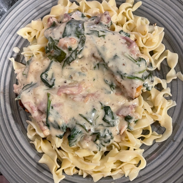 Chicken with Prosciutto Spinach Cream Sauce