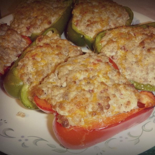 Peppers Stuffed with Cream Cheese and Sausage