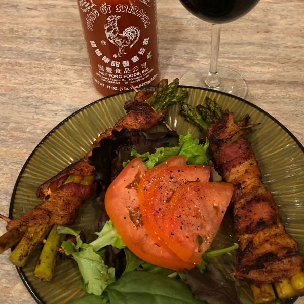 Bacon-Wrapped Sriracha Asparagus