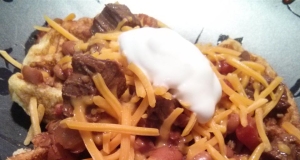 Trina's Beef Brisket Chili with Cornbread Waffles