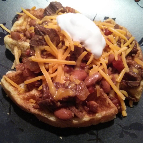 Trina's Beef Brisket Chili with Cornbread Waffles