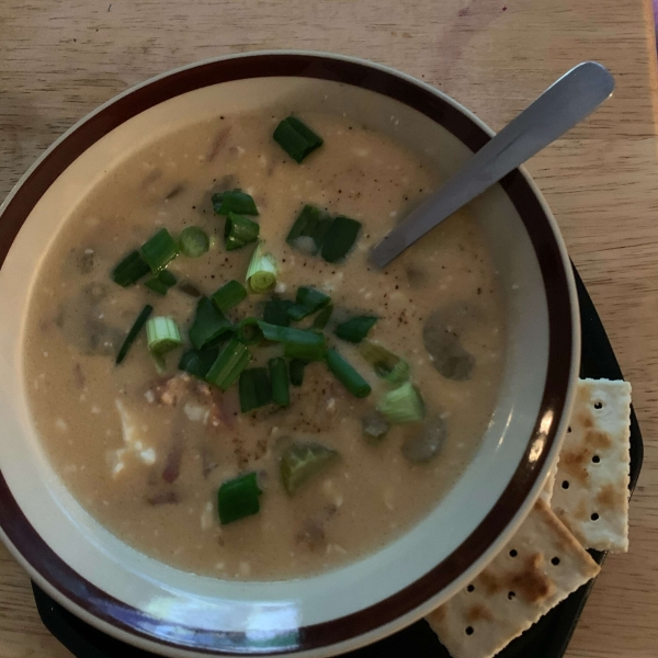 Easy Slow Cooker Cheesy Potato Soup with Ham