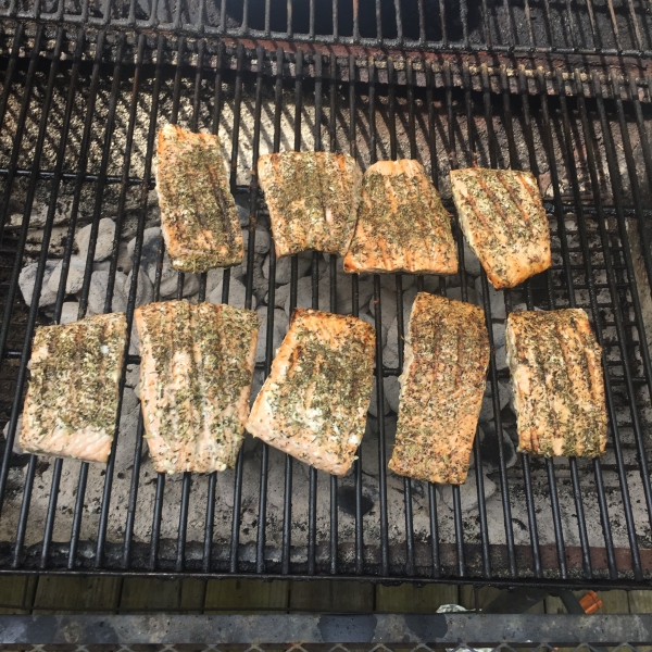 Grilled Salmon Steaks Italian-Style