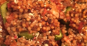 Turkey and Couscous-Stuffed Peppers with Feta