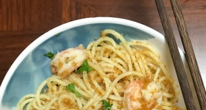 Shrimp Spaghetti with Crumbs