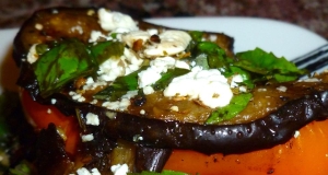 Grilled Eggplant and Peppers with Feta