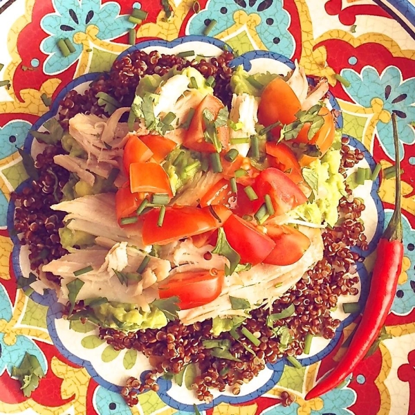 Cold Chicken Quinoa Avocado Salad