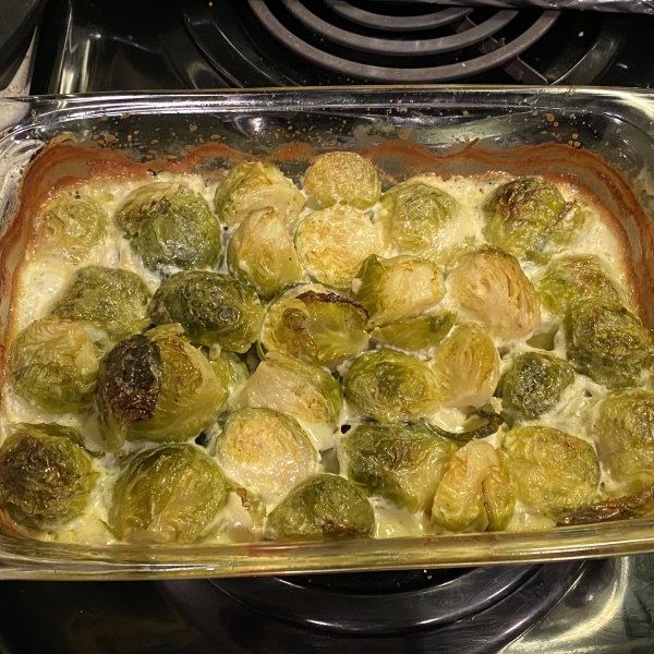 Creamy Parmesan Brussels Sprouts