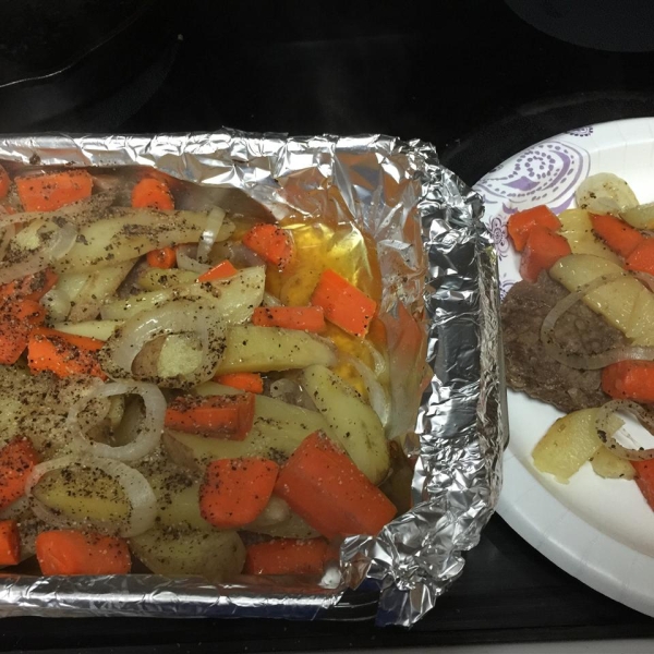 Sheet Pan Ground Beef, Potato, and Carrot Dinner