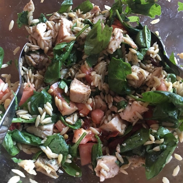 Chicken Florentine Salad with Orzo Pasta